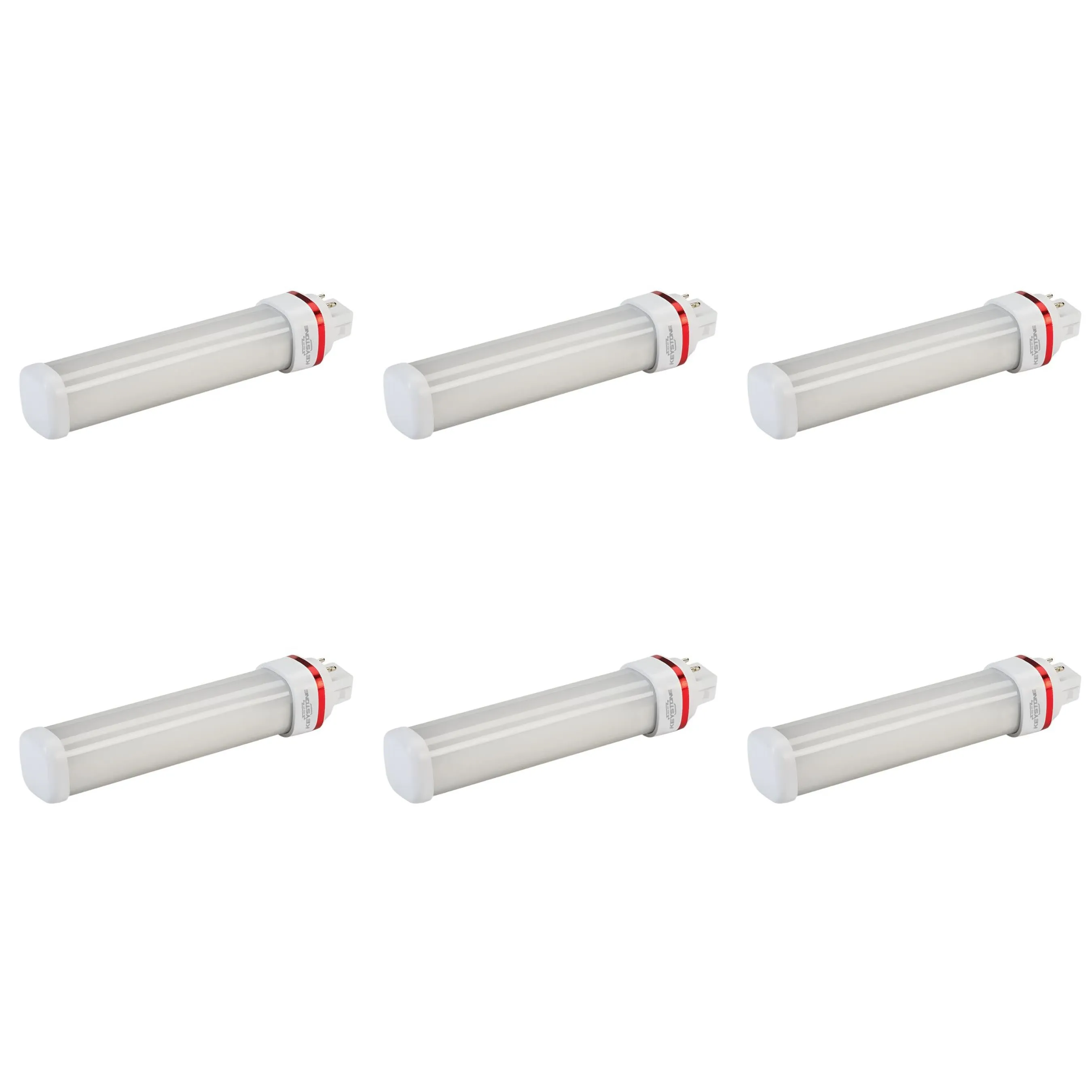 9W LED 4-Pin Compact Lamp - Horizontal Orientation - Ballast Compatible - G24q Base - 5000K - 6-Pack