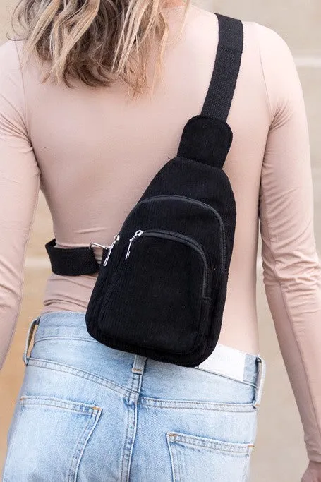 Aili's Corner Ingrid Double Zip Corduroy Sling