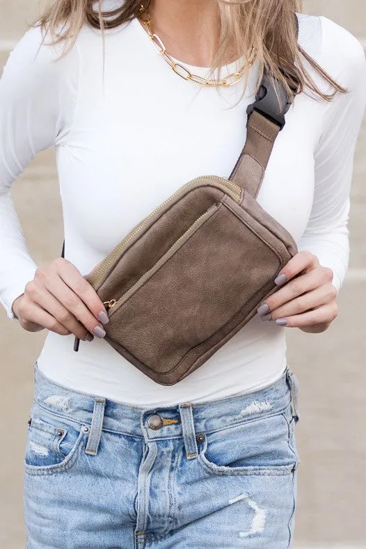 Aili's Corner Presly Vegan Leather Everywhere Sling Belt Bag