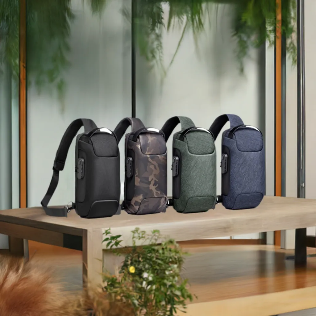 Anti-Theft Waterproof USB Oxford Crossbody Sling Messenger Backpack