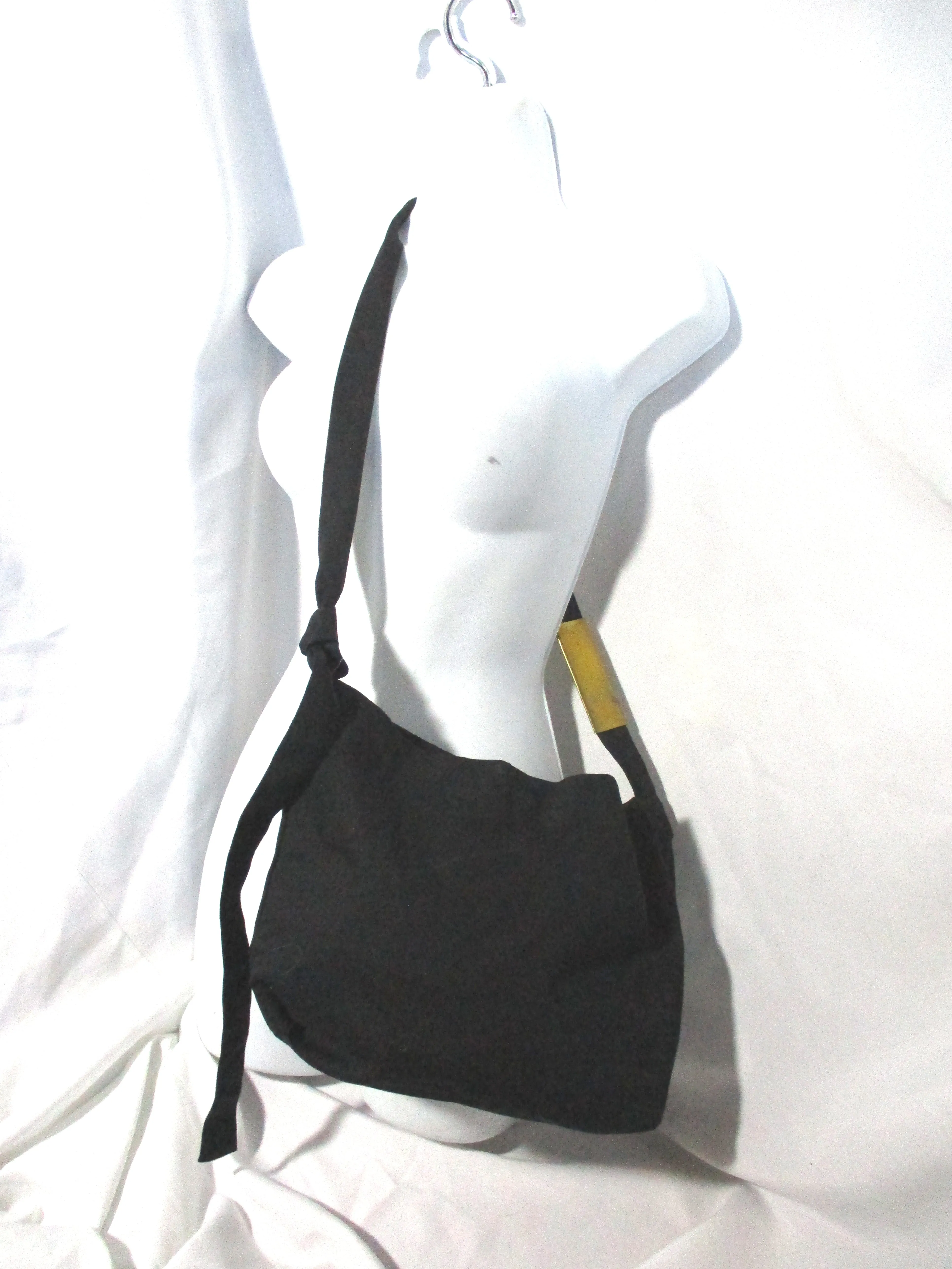 ANTONIOLI  ITALY hobo shoulder sling purse BLACK crossbody bucket bag