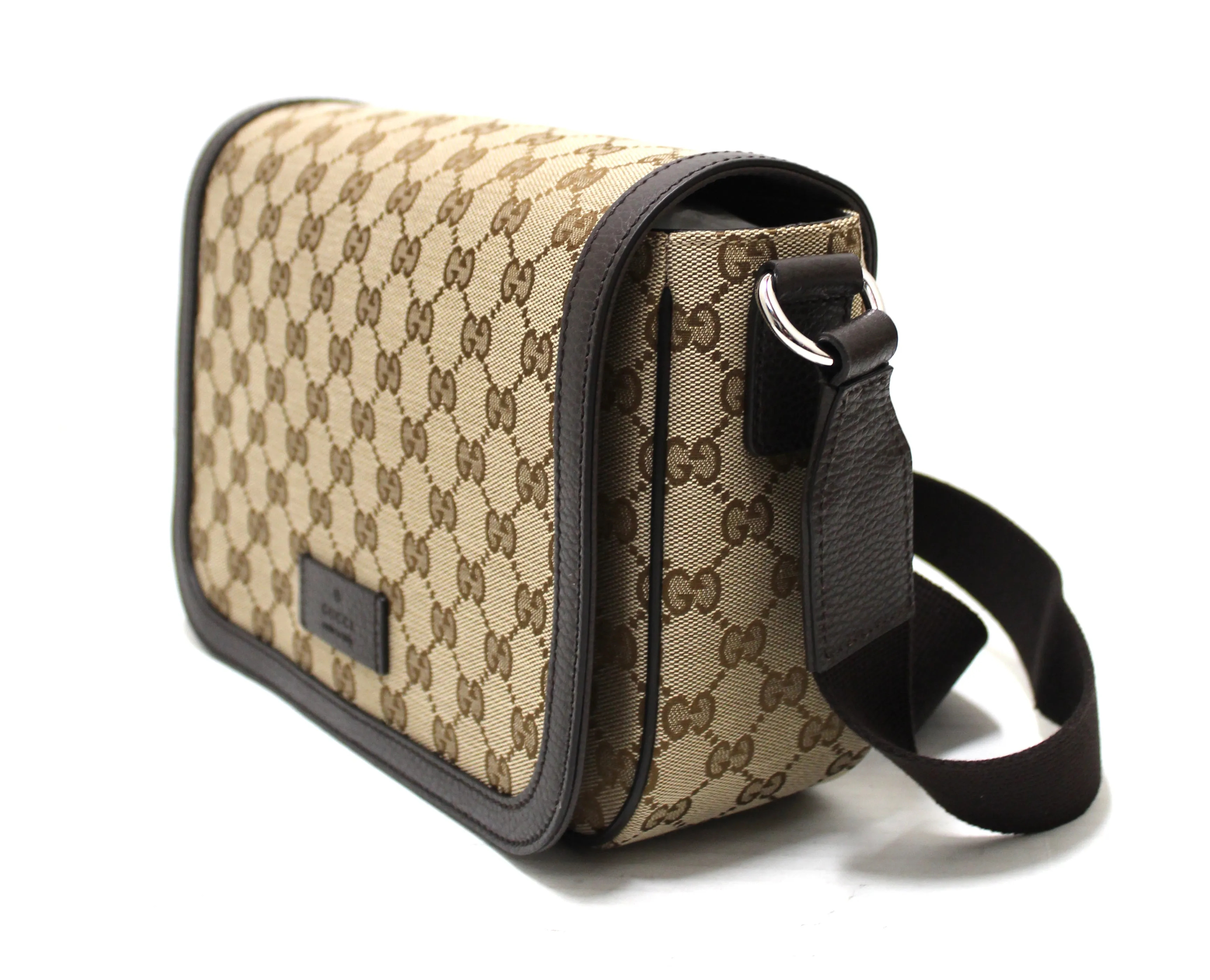 Authentic New Gucci Brown GG Medium Canvas Messenger Bag 449172