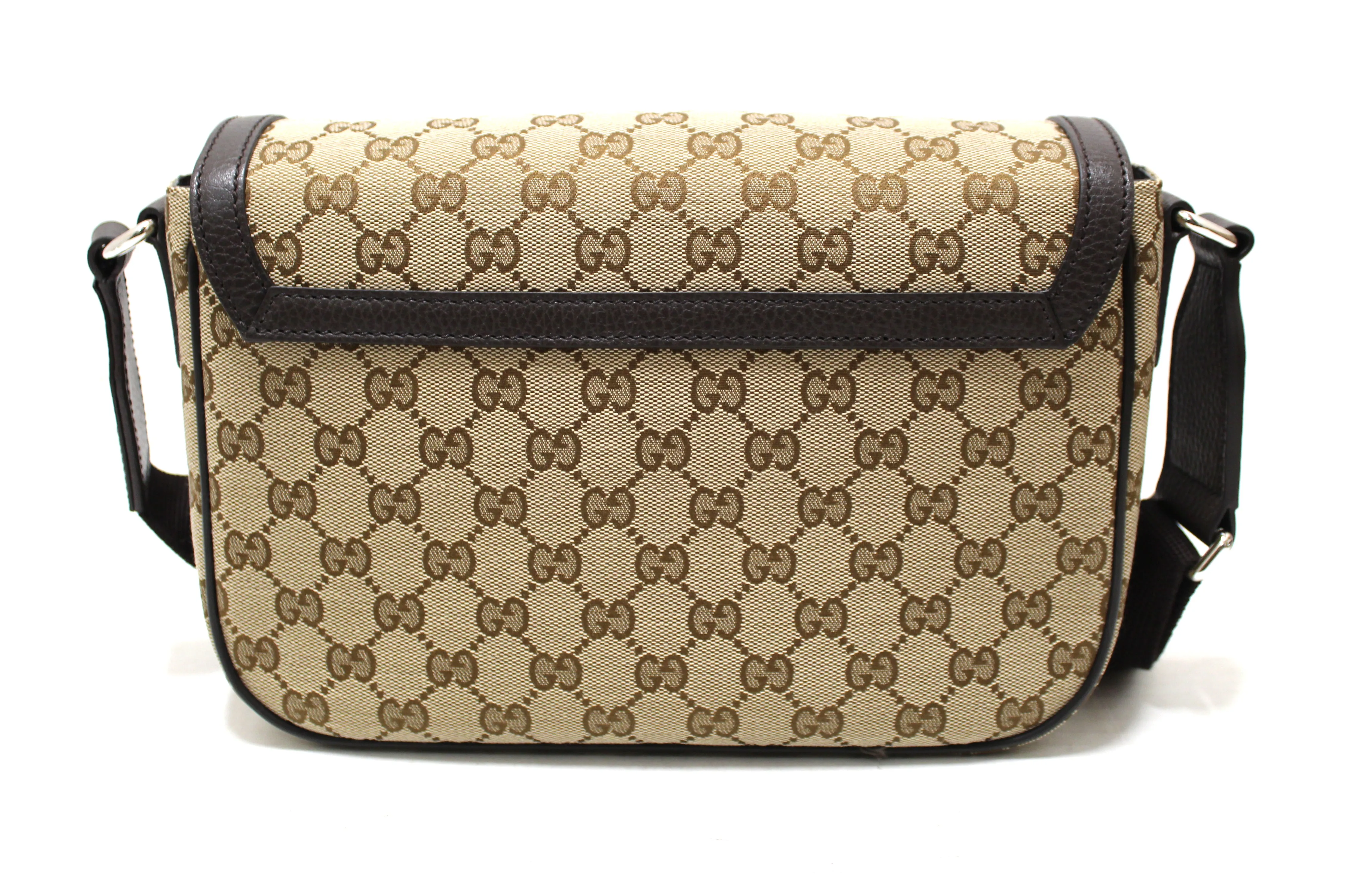 Authentic New Gucci Brown GG Medium Canvas Messenger Bag 449172