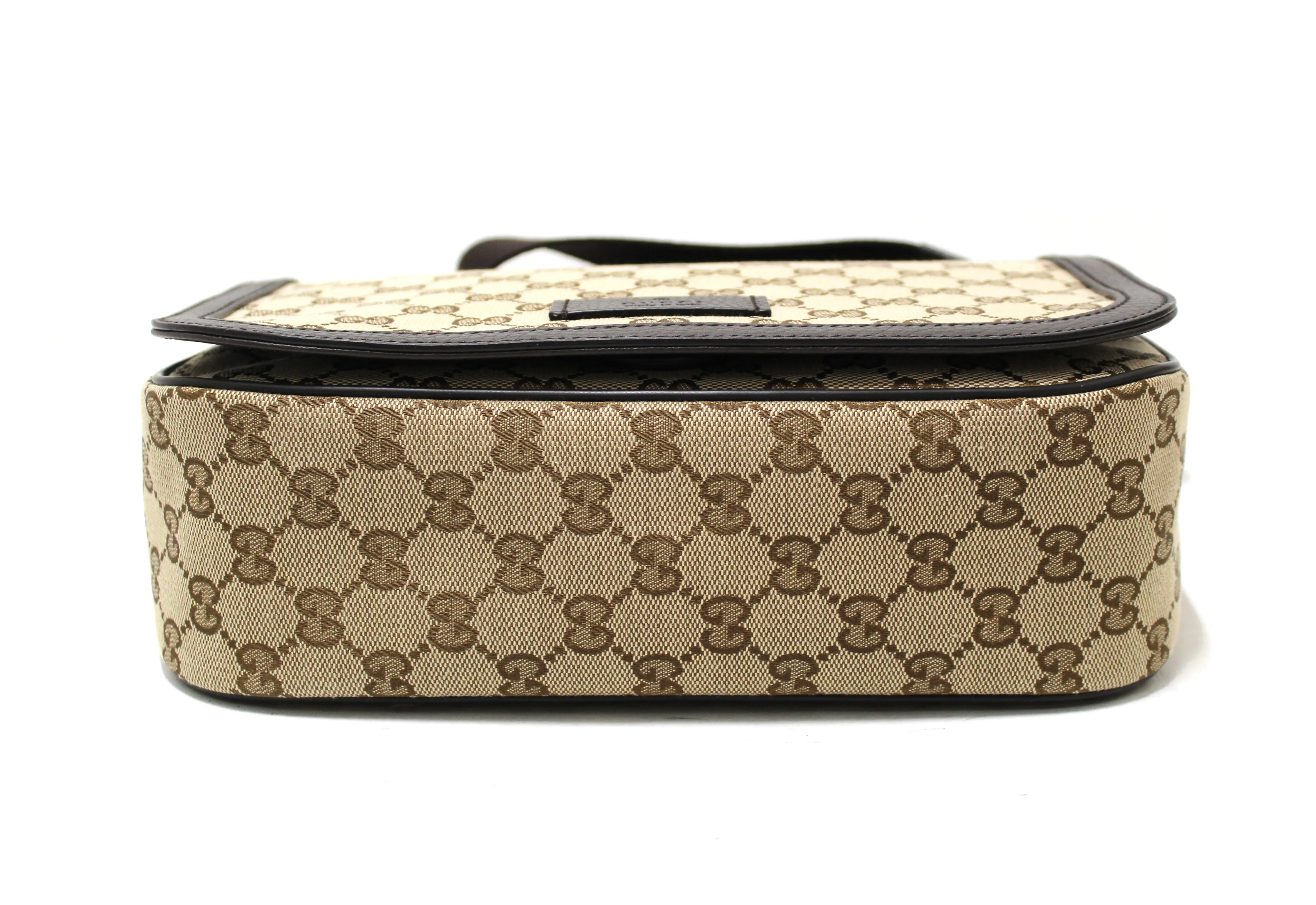 Authentic New Gucci Brown GG Medium Canvas Messenger Bag 449172