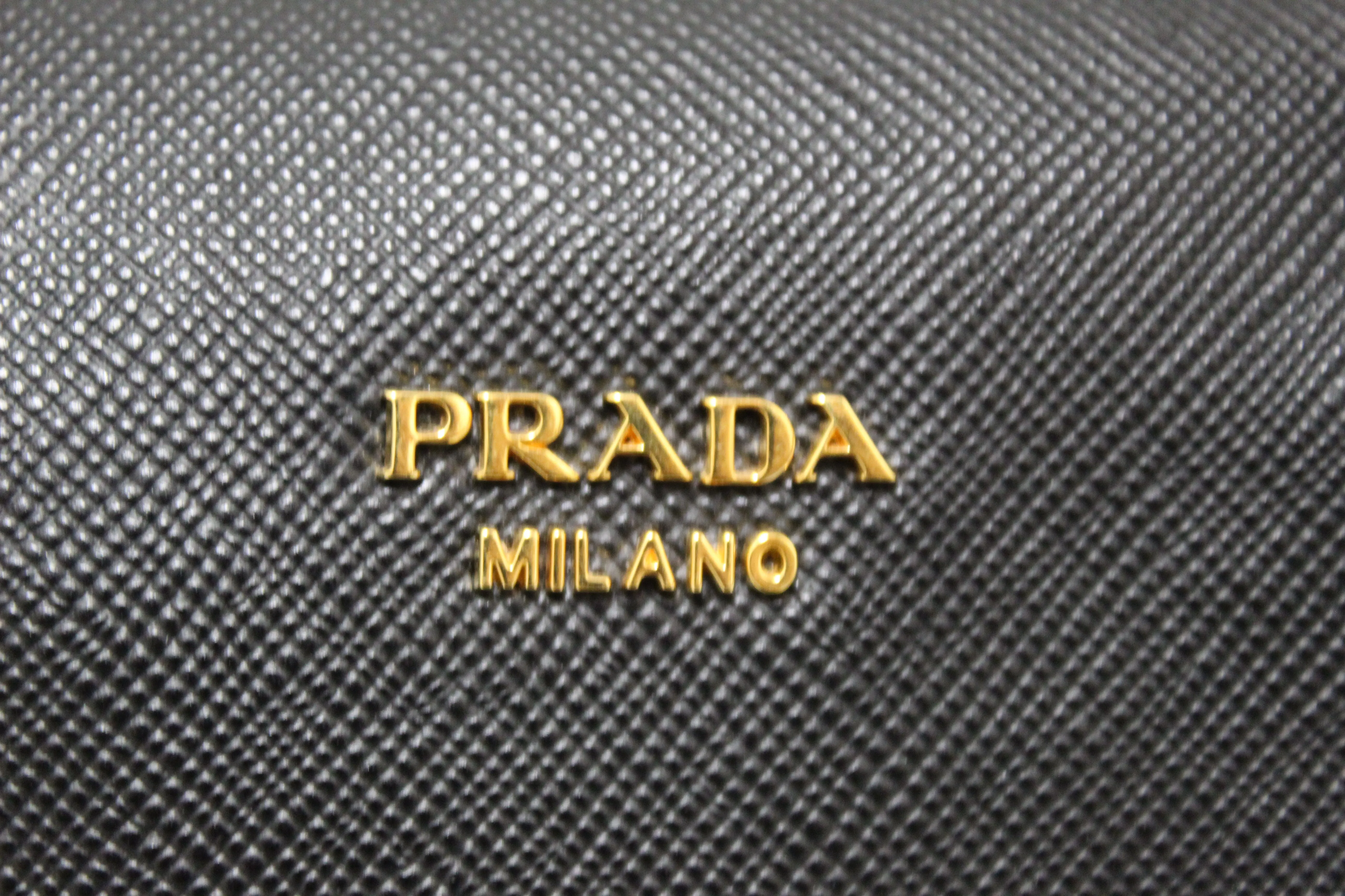 Authentic Prada Black Saffiano Leather Buckle Tote Bag