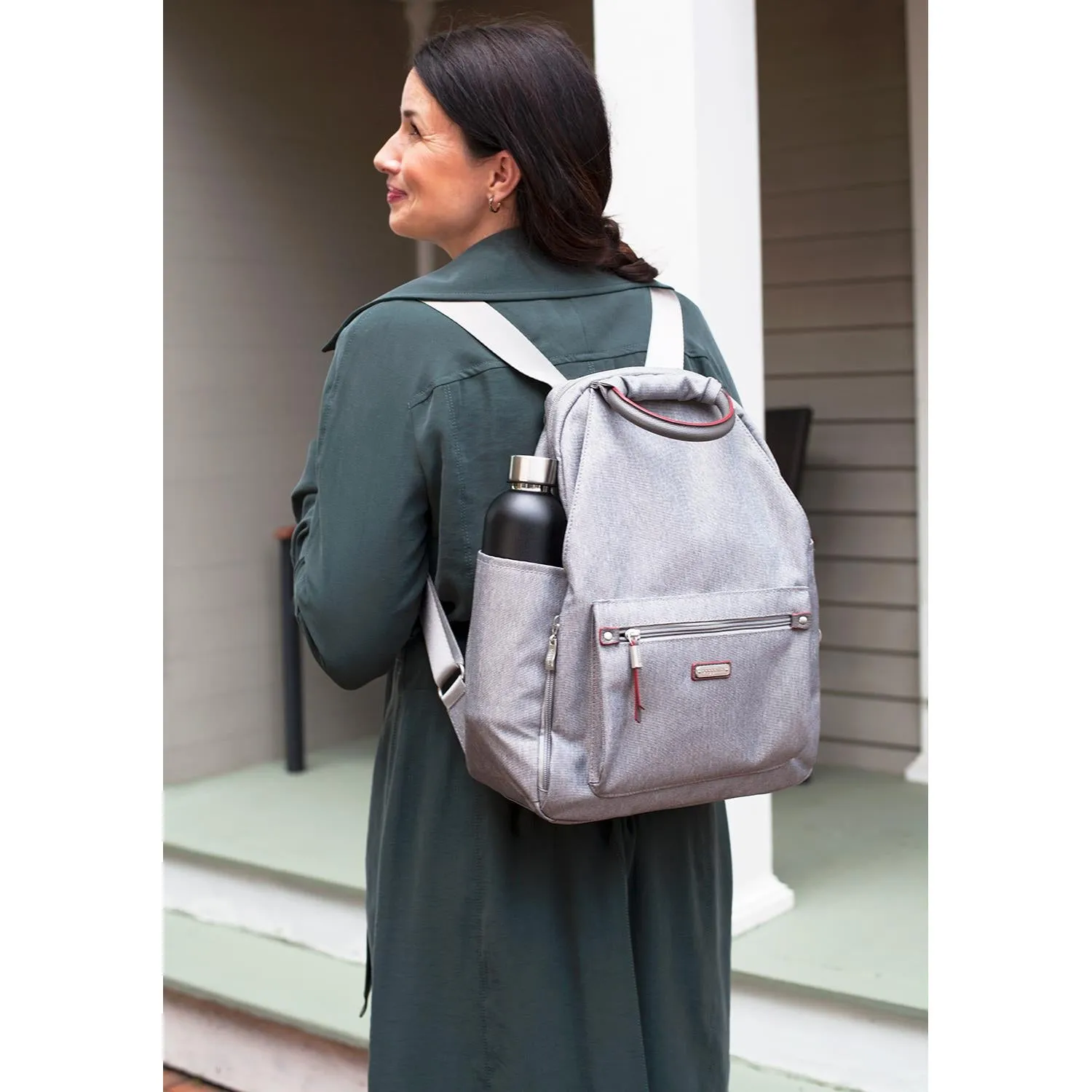 Baggallini All Day Backpack With RFID Phone Wristlet Black Nylon