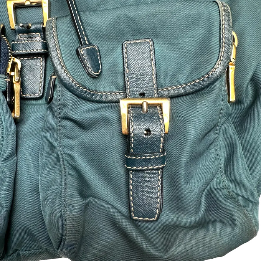 Blue Nylon Backpack