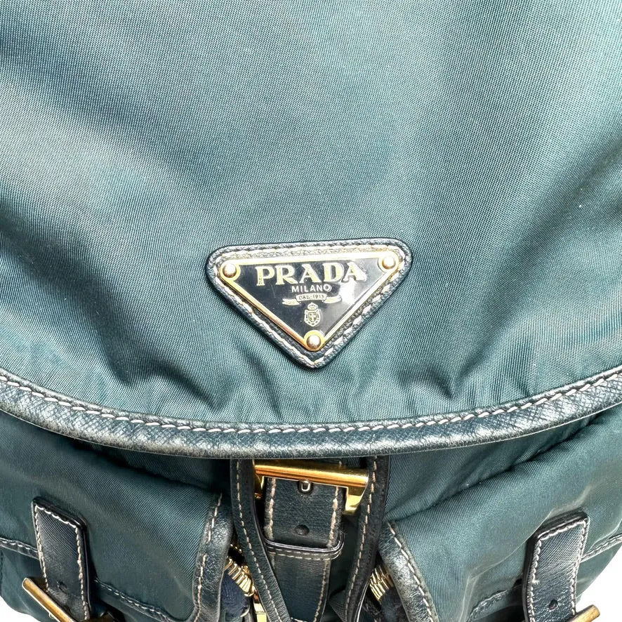 Blue Nylon Backpack