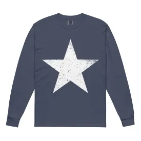 Bonnie Blue Flag Independence Star Garment-Dyed Heavyweight Long Sleeve T-Shirt