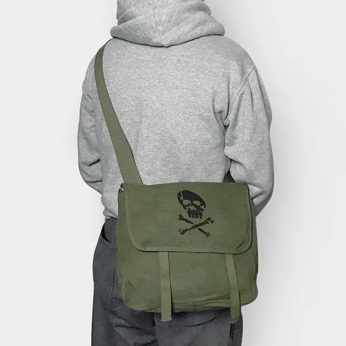 BZEN MAO BAG12-11GR REVOLUTION CANVAS BAG SKULL AIRBRUSH-20OZ-GREEN