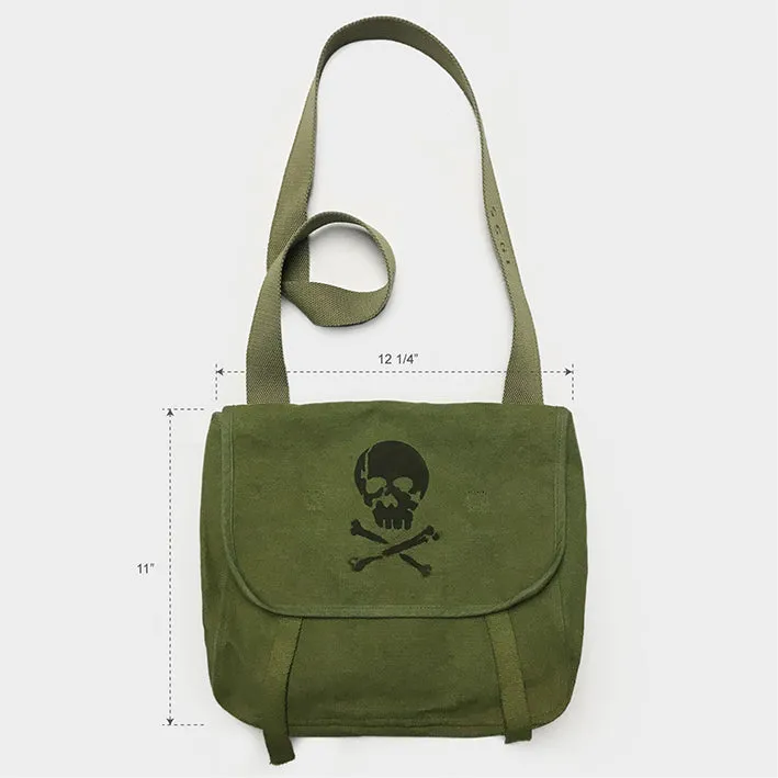 BZEN MAO BAG12-11GR REVOLUTION CANVAS BAG SKULL AIRBRUSH-20OZ-GREEN