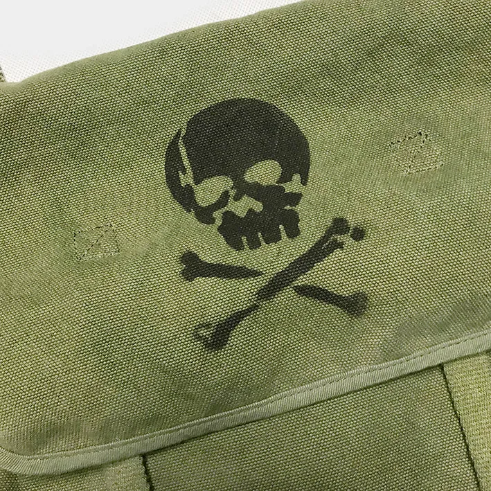 BZEN MAO BAG12-11GR REVOLUTION CANVAS BAG SKULL AIRBRUSH-20OZ-GREEN