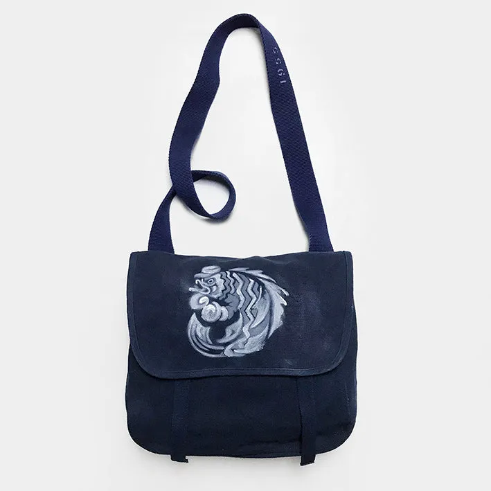 BZEN MAO BAG12-11N REVOLUTION CANVAS BAG BOXING FISH AIRBRUSH-20OZ-NAVY