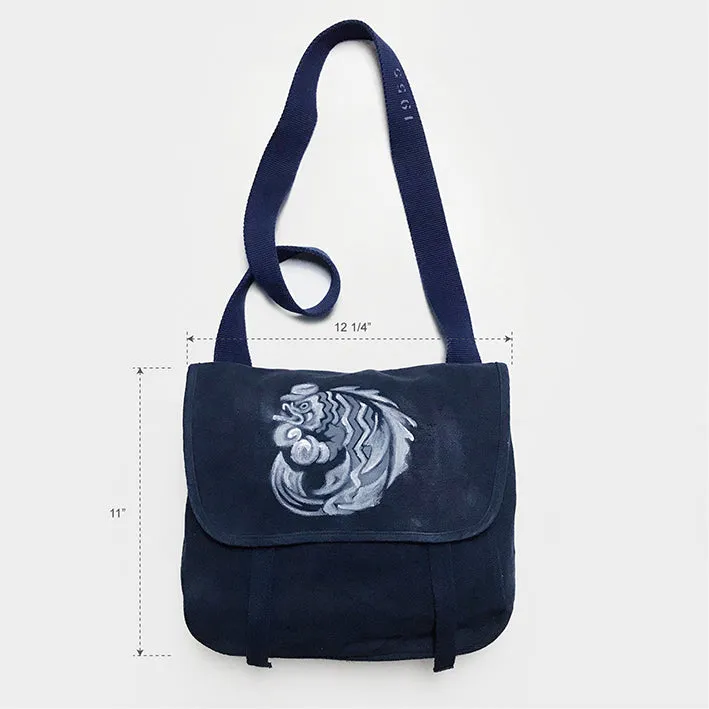 BZEN MAO BAG12-11N REVOLUTION CANVAS BAG BOXING FISH AIRBRUSH-20OZ-NAVY