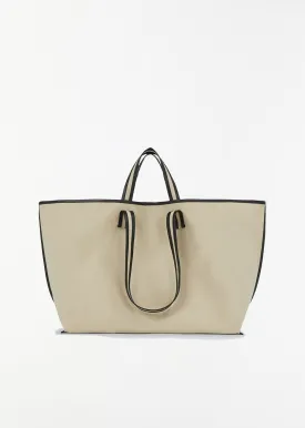 Canvas Tote — Beige / Oil Black