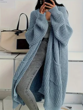 Casual Long Sleeve Open Front Cardigan