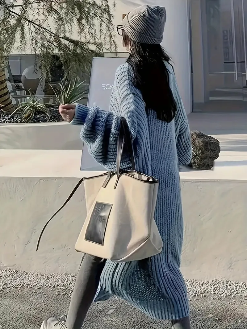 Casual Long Sleeve Open Front Cardigan