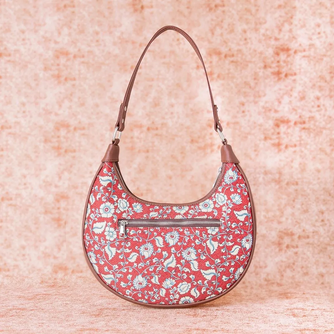 Chittoor Red Kalamkari Hobo Bag