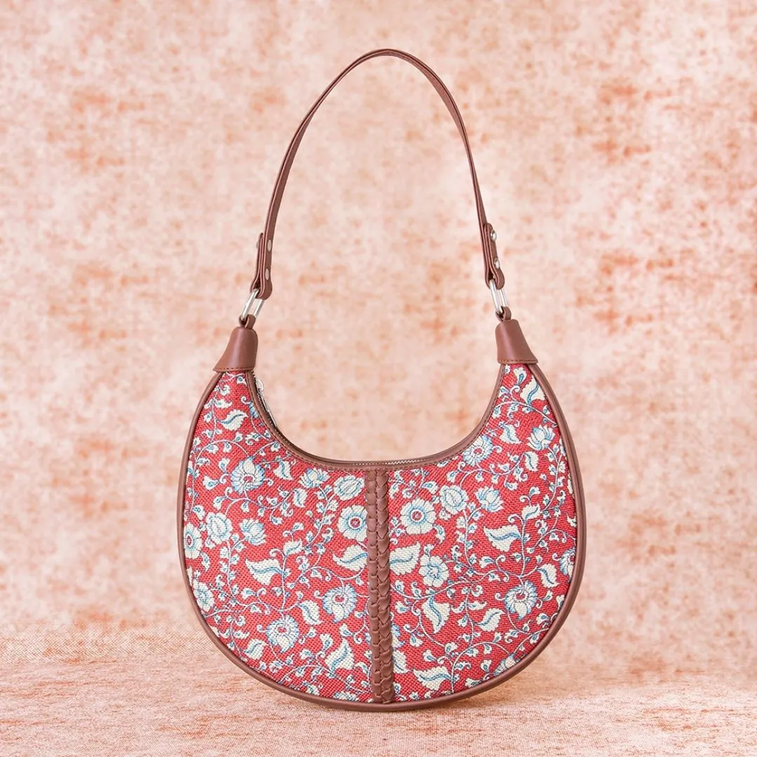 Chittoor Red Kalamkari Hobo Bag