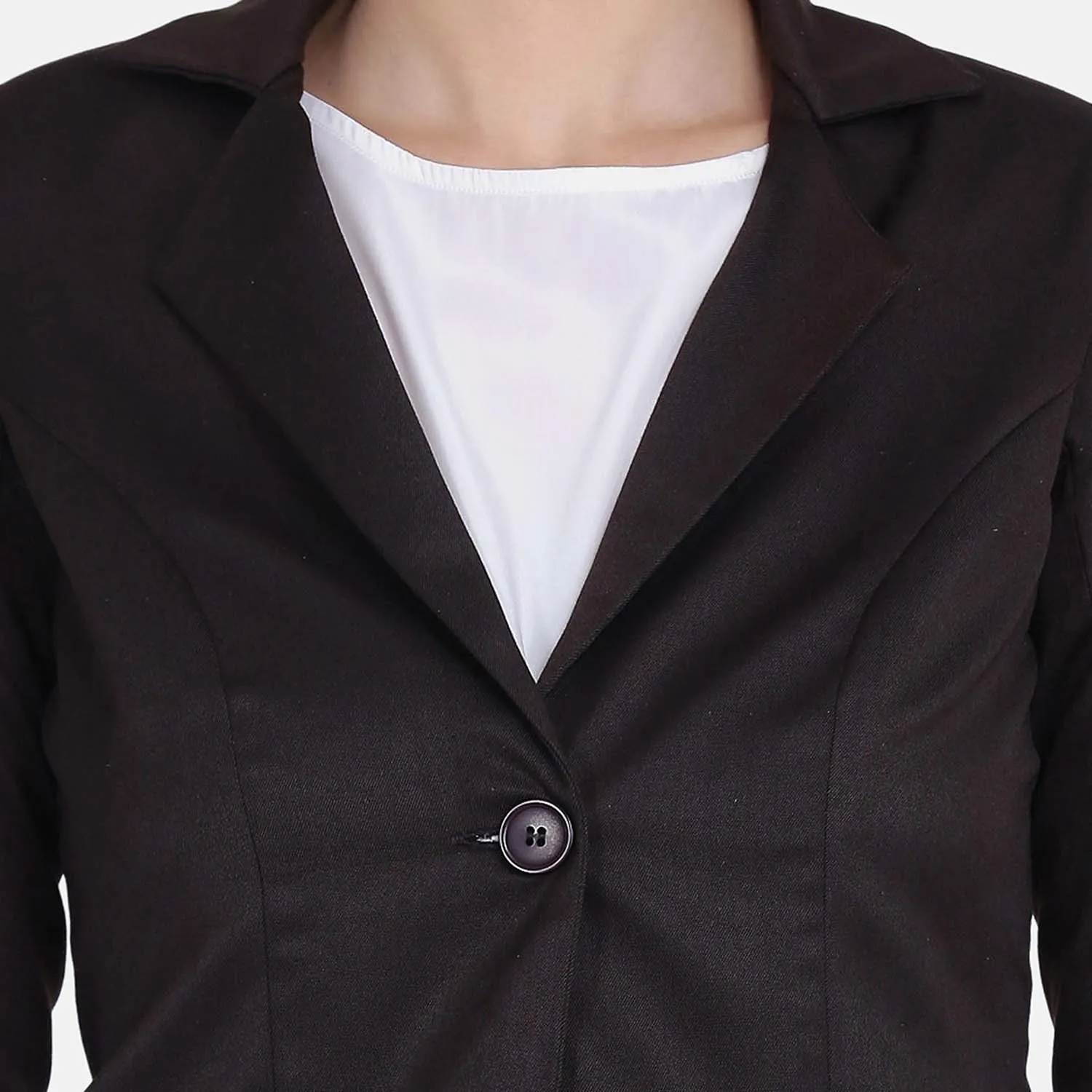 Chocolate Brown Women's Poly Cotton Pant Suit