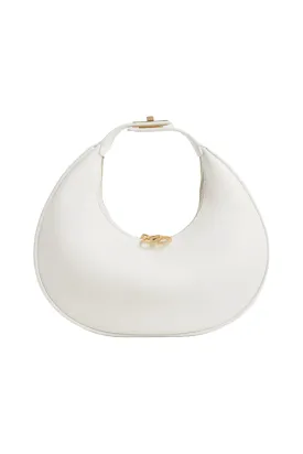 Crescent White Hobo Bag