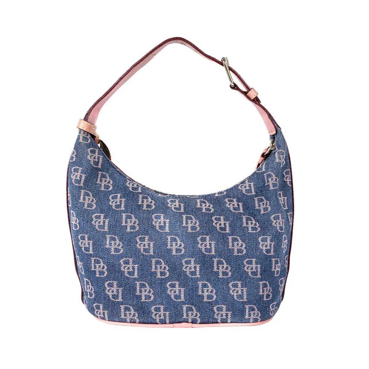 Dooney & Bourke Logo Hobo Bags Fabric Blue Colour For Women