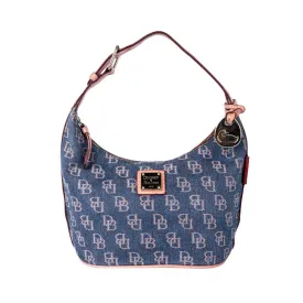 Dooney & Bourke Logo Hobo Bags Fabric Blue Colour For Women