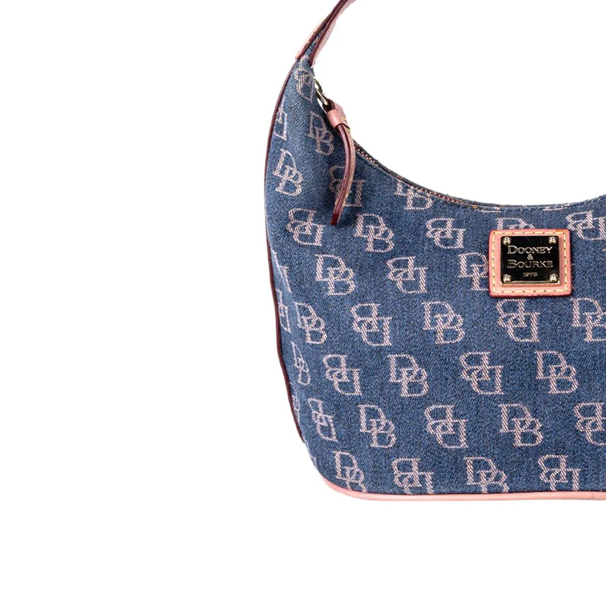 Dooney & Bourke Logo Hobo Bags Fabric Blue Colour For Women