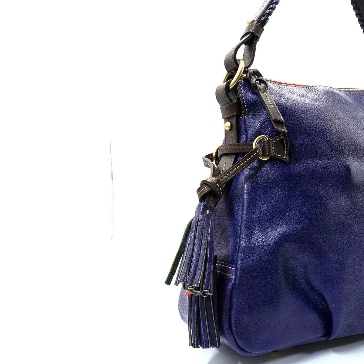 Dooney & Bourke Tassel Hobo Bags Leather Blue Colour For Women