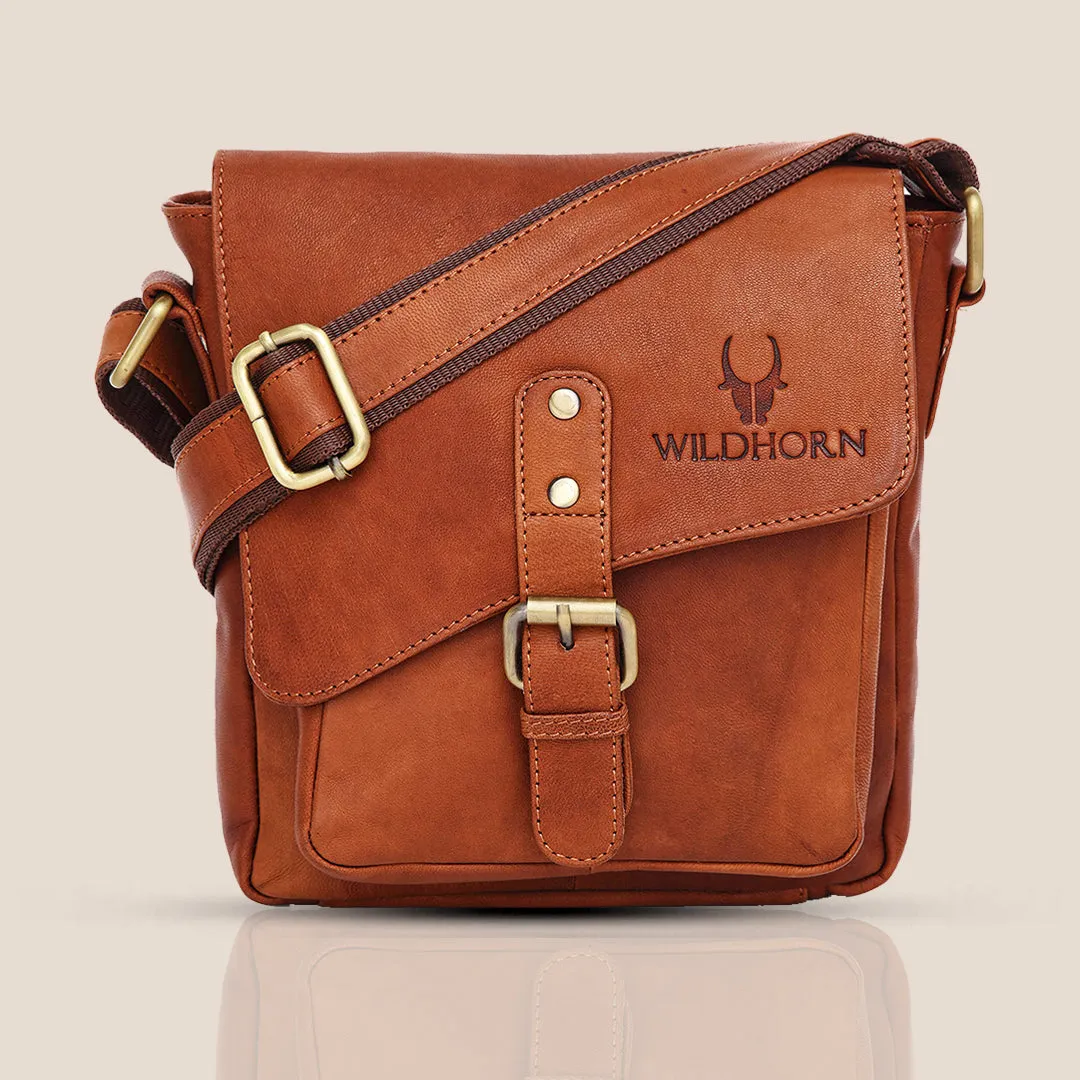 DOVER Leather Sling Bag for Men