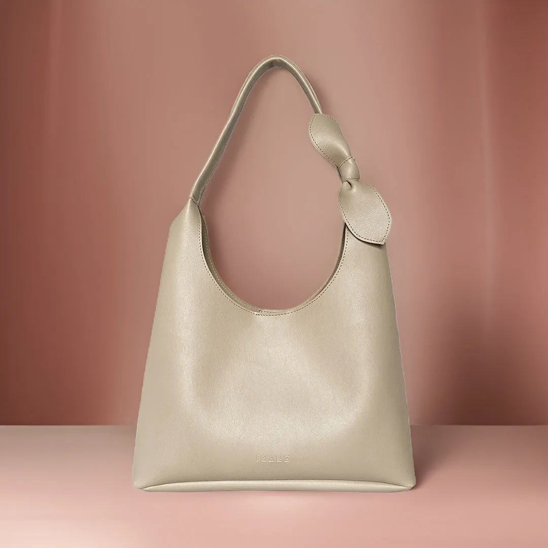 Elegant Shoulder Hobo Beige Bag For Women & Girls