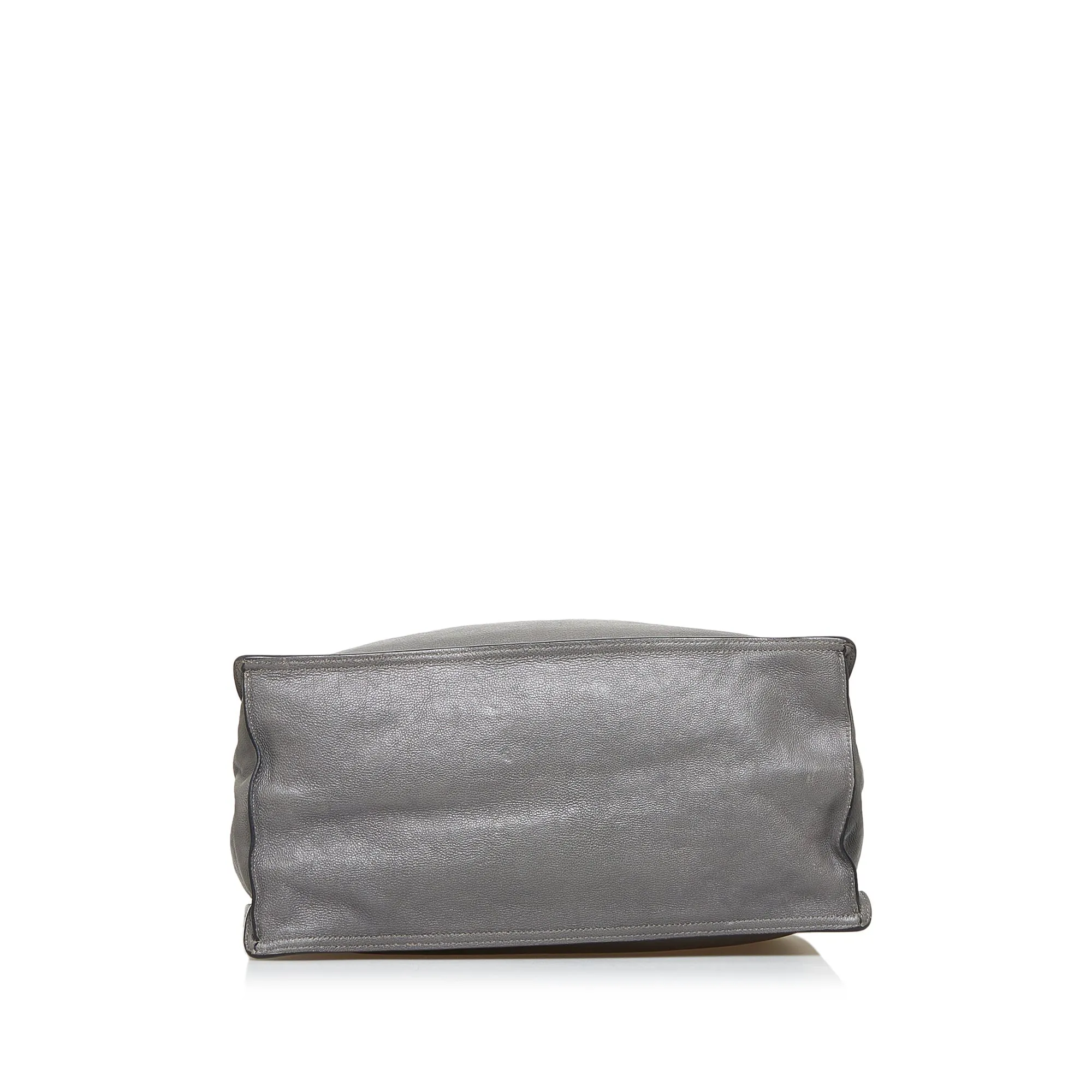 Gray Prada Glace Calf Etiquette Tote Bag