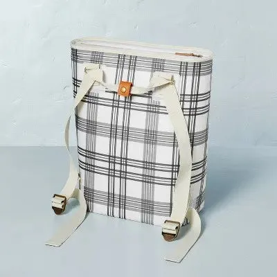Hearth & Hand with Magnolia 19QT Backpack Cooler Soft Sided Bag, Plaid Gray