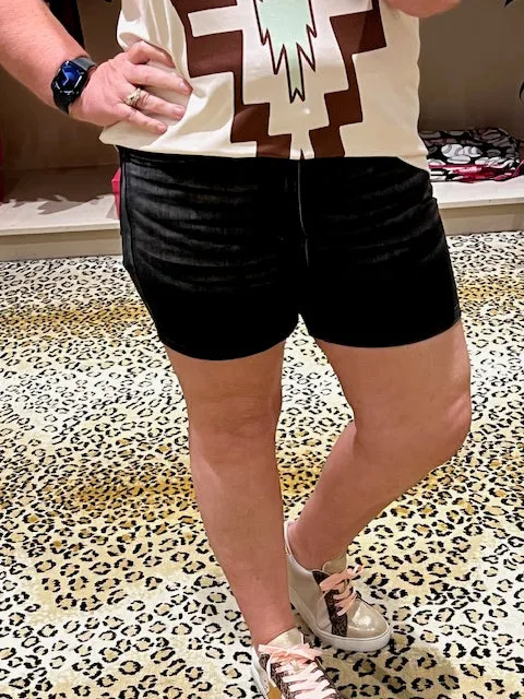 Judy Blue High Waist Tummy Control Black Shorts