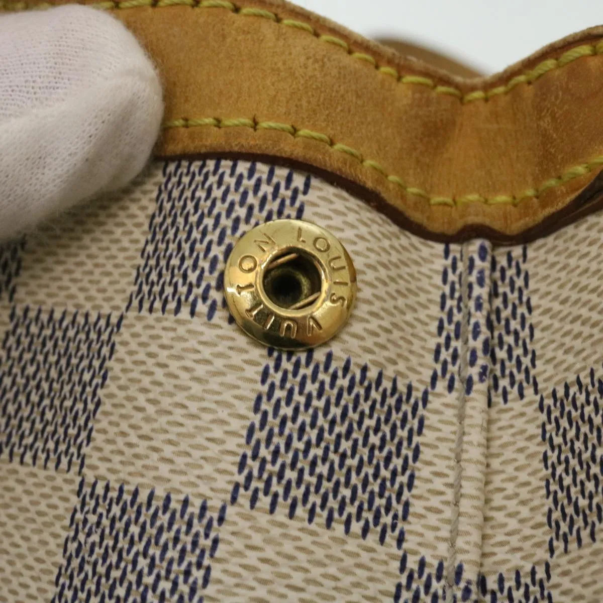 LOUIS VUITTON Damier Azur Hampstead PM Tote Bag N51207 LV Auth yk4018