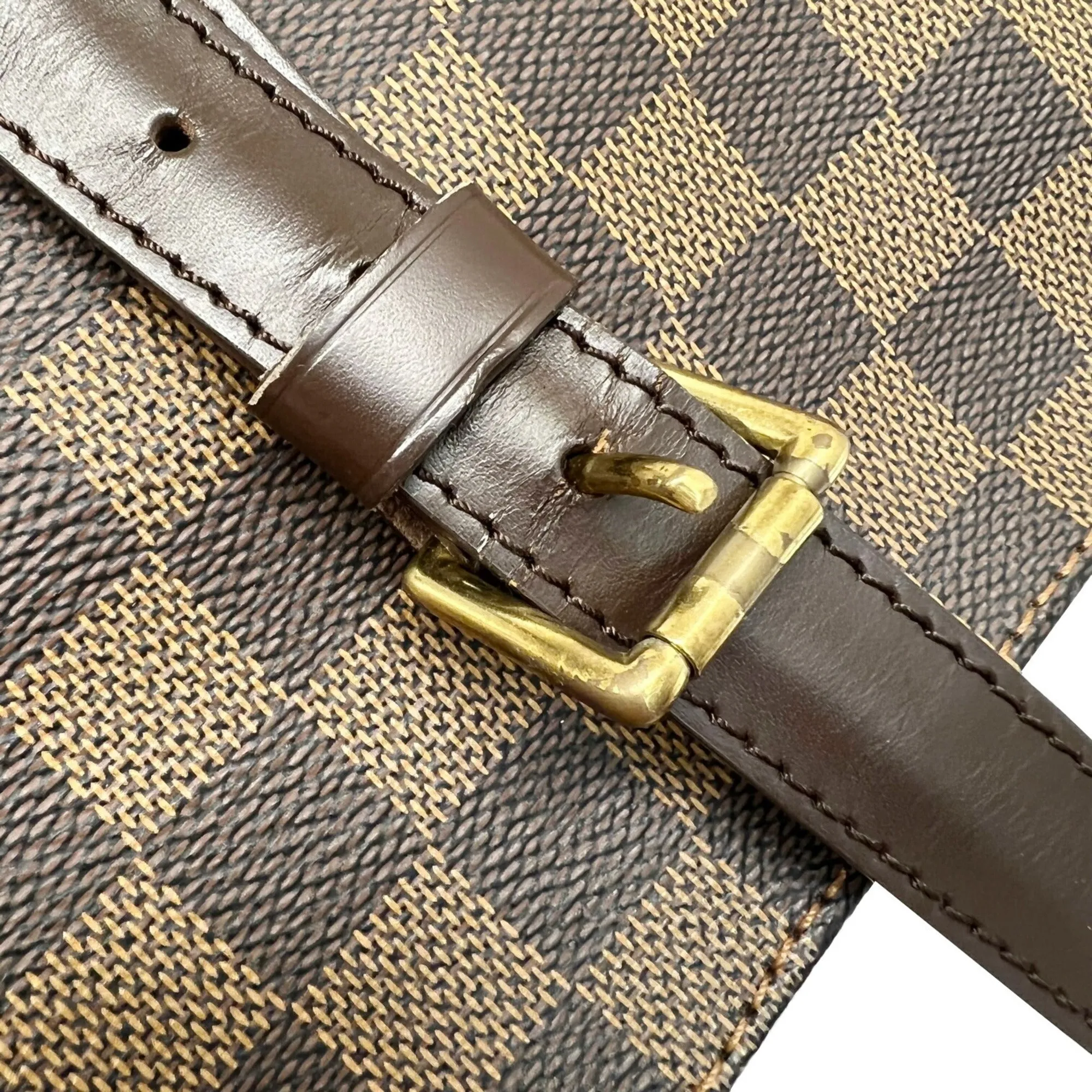 Louis Vuitton Damier Chelsea N51119 TH1088 Tote Bag Shoulder PVC Leather Brown Men's Women's