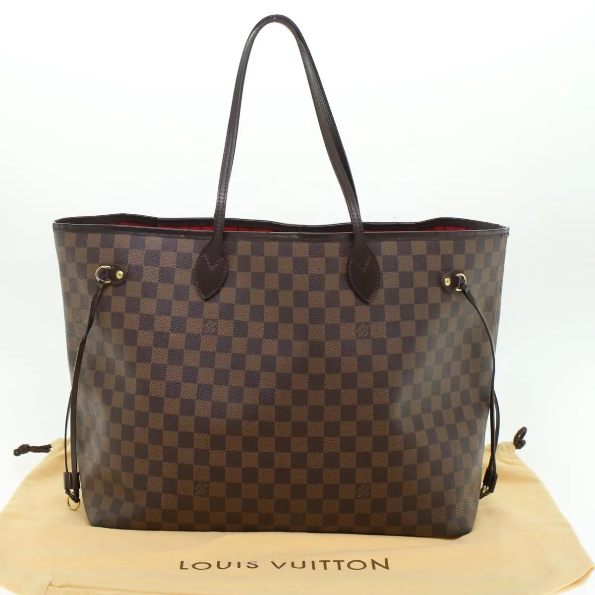 LOUIS VUITTON Damier Ebene Neverfull GM Tote Bag N51106 LV Auth 45449
