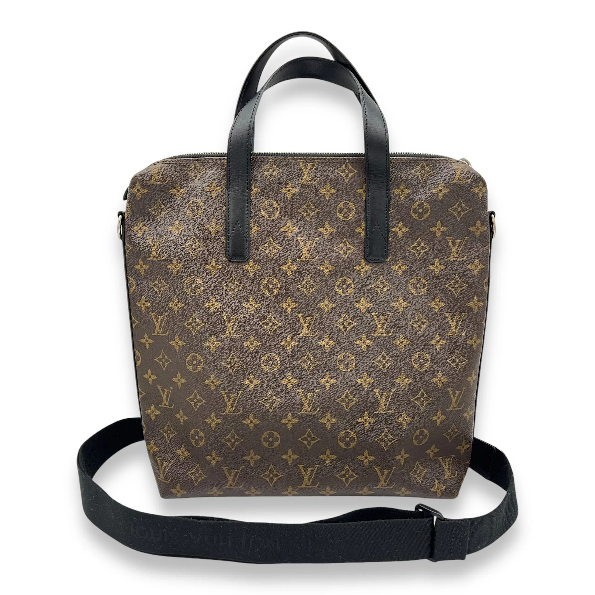 Macassar Davis  Tote Bag Brown in Monogram Coated Canvas, Silver hardware