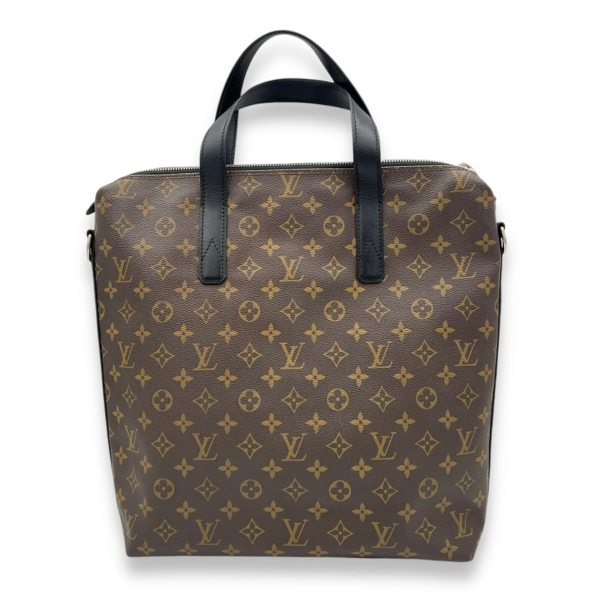 Macassar Davis  Tote Bag Brown in Monogram Coated Canvas, Silver hardware