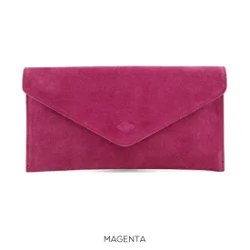 Magenta Fuchsia envelope clutch bag