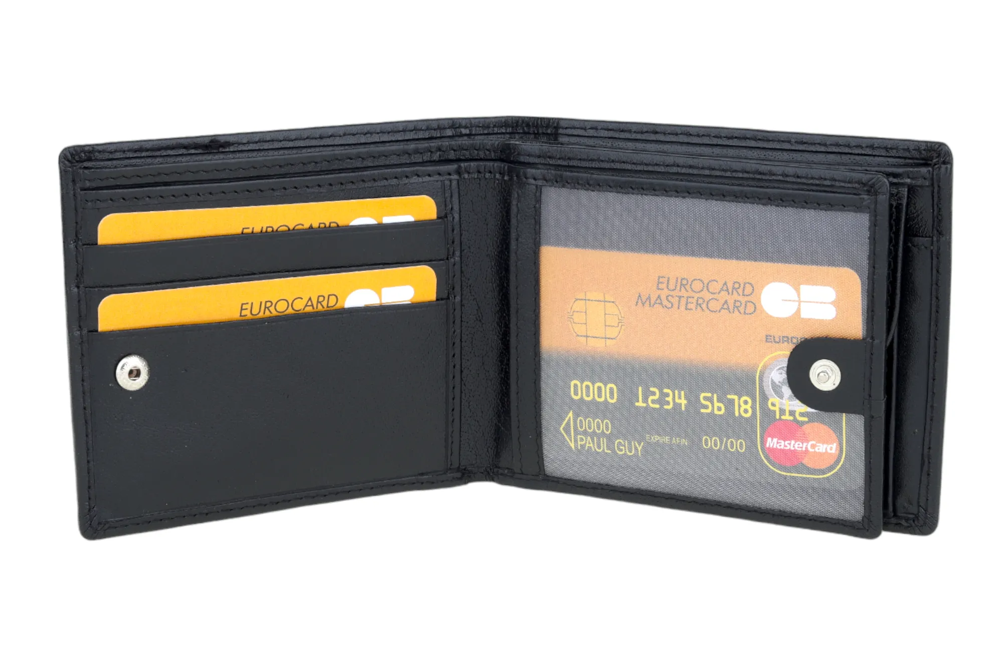 MENS LEATHER WALLET WITH KEY RING COMBO 94923 (Black)
