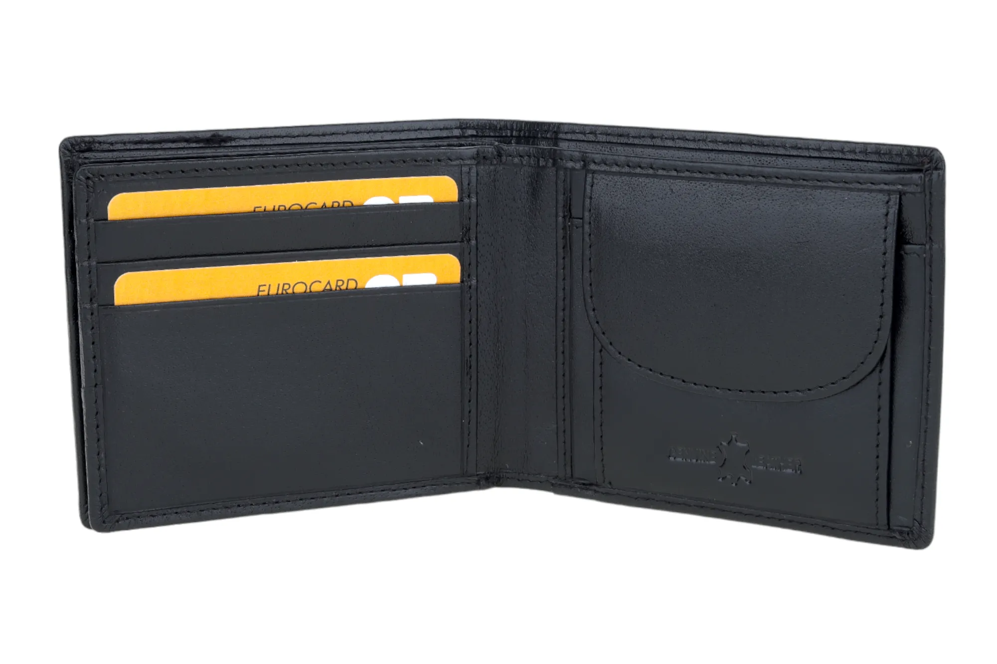 MENS LEATHER WALLET WITH KEY RING COMBO 94923 (Black)