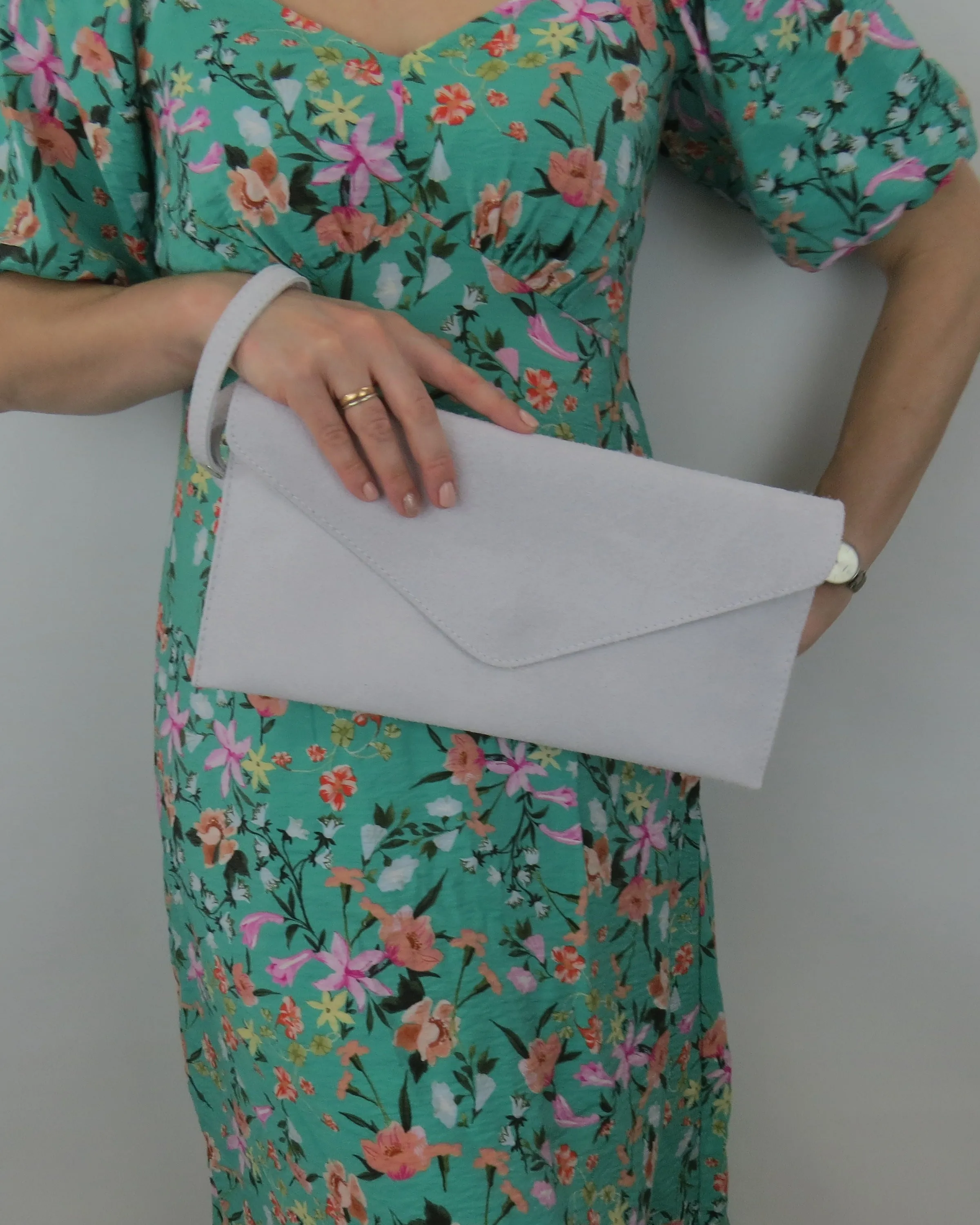 Metallic Mint Sea Green Envelope Clutch Bag