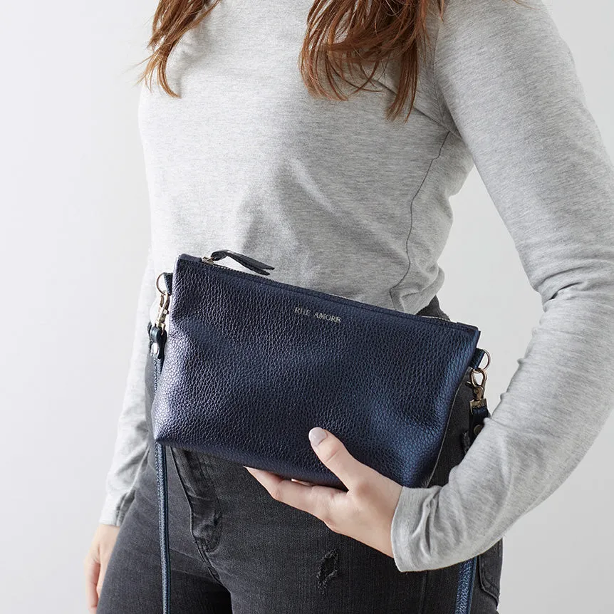 Midnight Leather Crossbody Bag