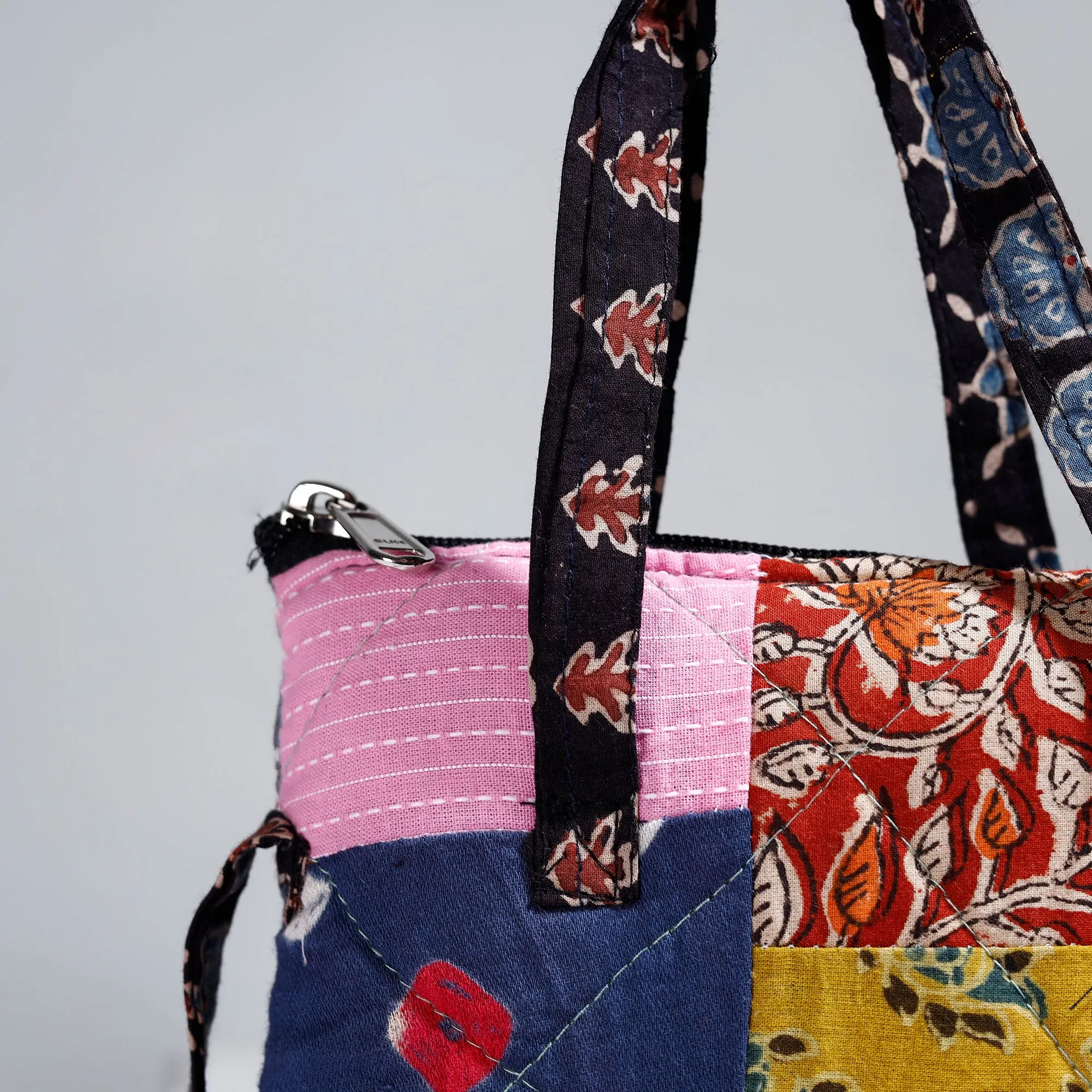 Multicolor - Handmade Quilted Cotton Patchwork Sling Bag 40