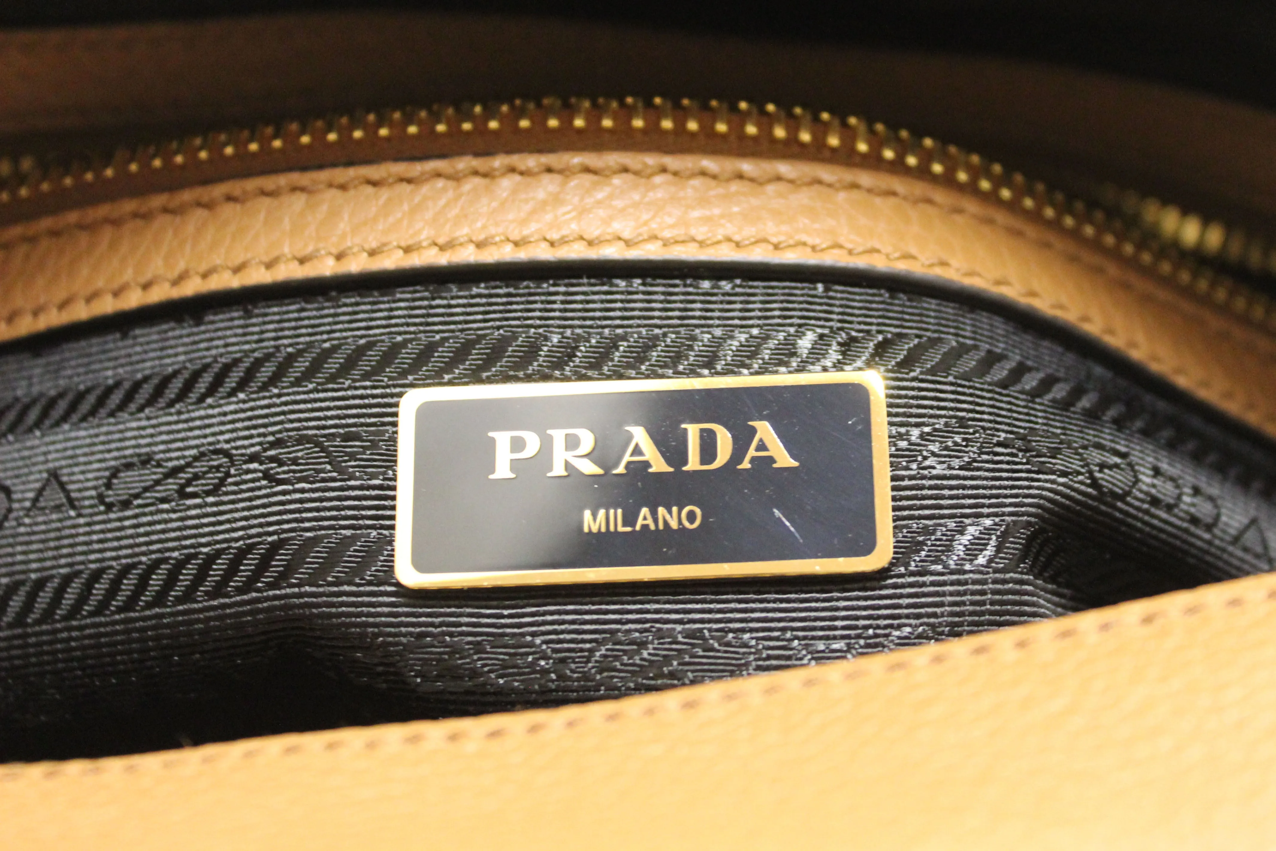 NEW Authentic Prada Brown Leather Bauletto Small Crossbody Boston Bag