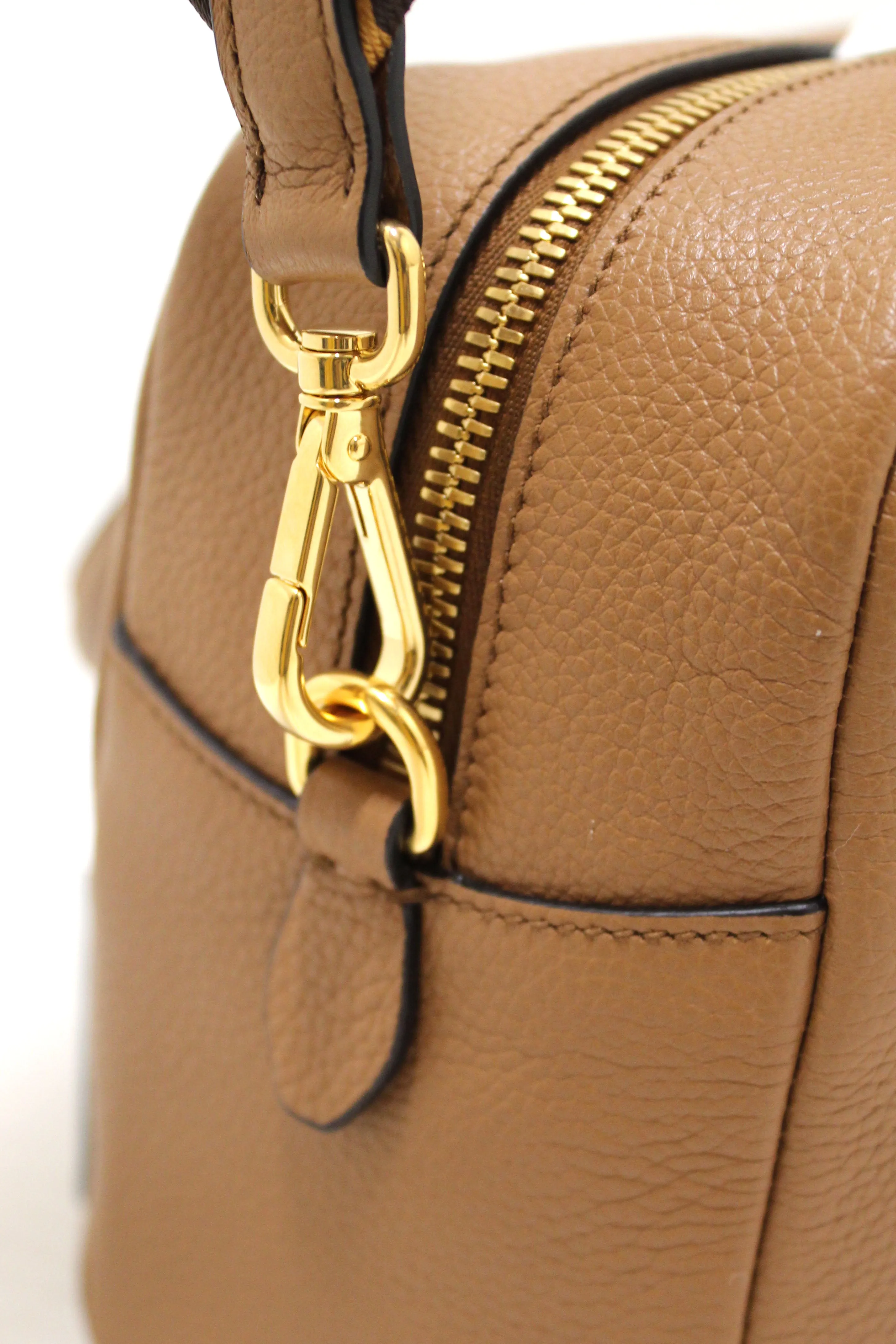NEW Authentic Prada Brown Leather Bauletto Small Crossbody Boston Bag