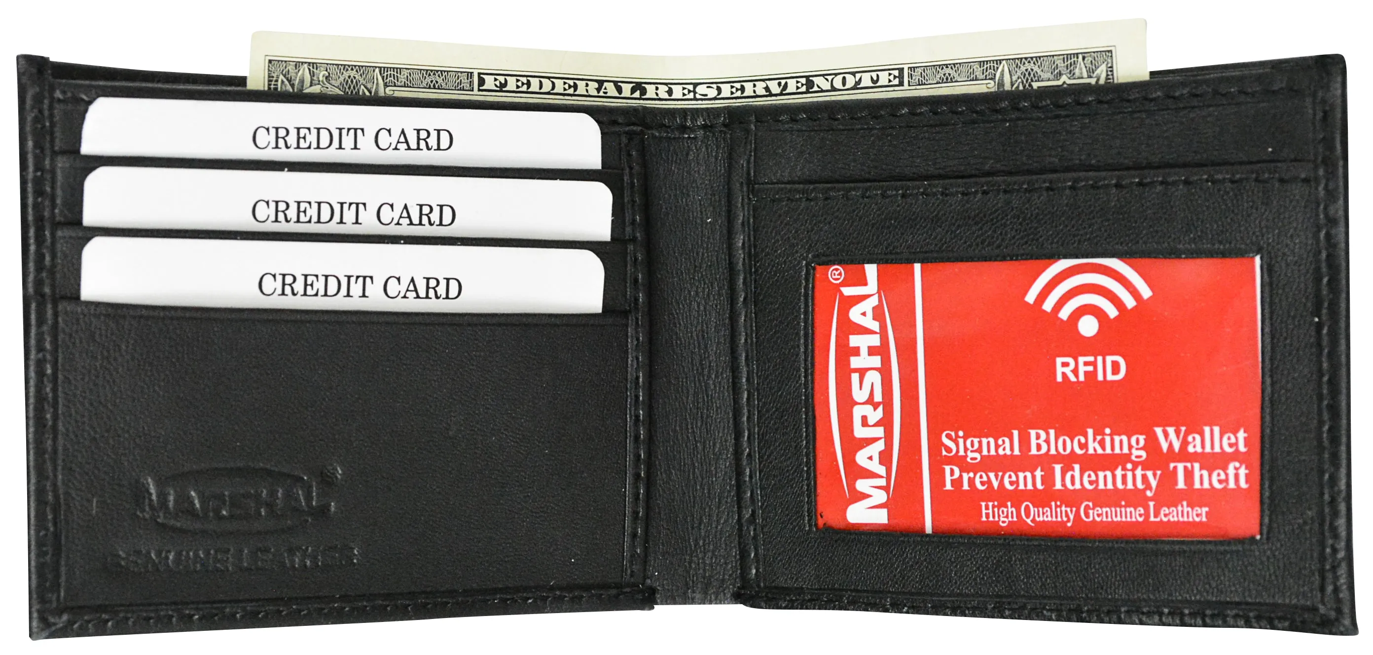 New Genuine Leather Wallets For Men Slim Minimalist Bifold Wallet RFID Blocking
