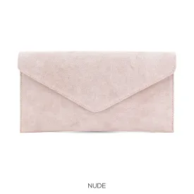 Nude envelope clutch bag