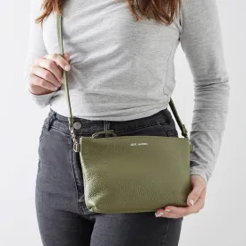 Olive Leather Crossbody Bag